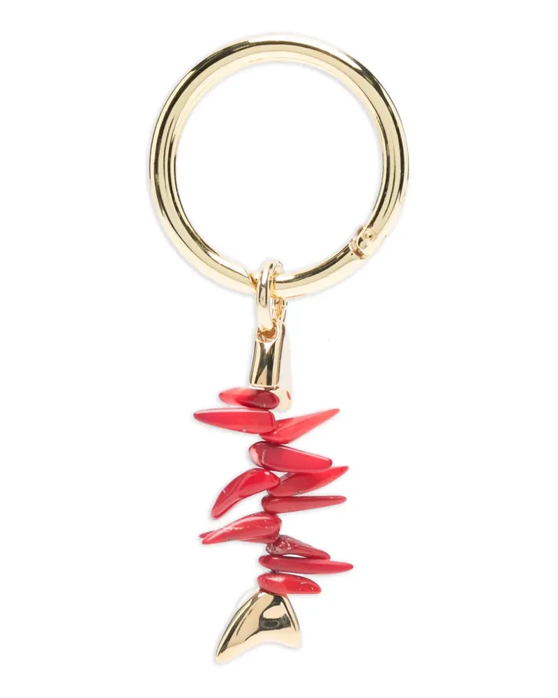 Benedetta Bruzziches coral-charm keyring - Gold Gold