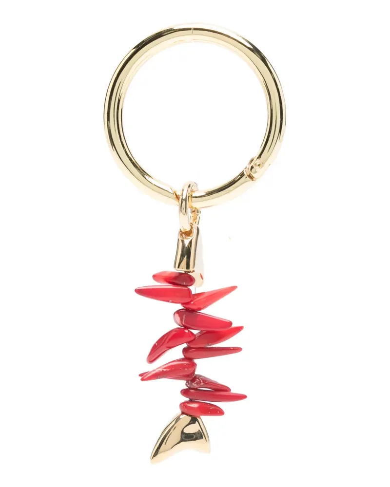 Benedetta Bruzziches coral-charm keyring - Gold Gold