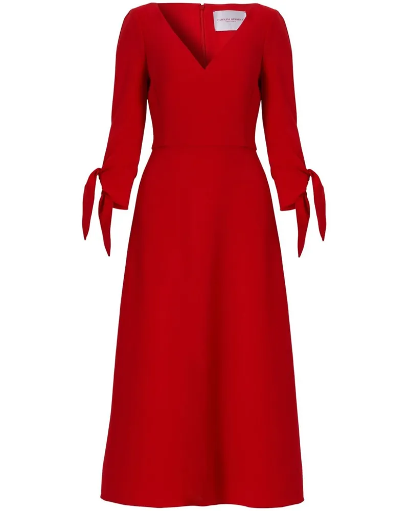 Carolina Herrera New York Midikleid mit Schleifenverschluss - Rot Rot