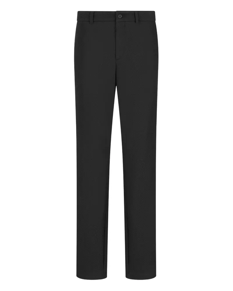 Giorgio Armani Hose mit Waffelstrick - Schwarz Schwarz