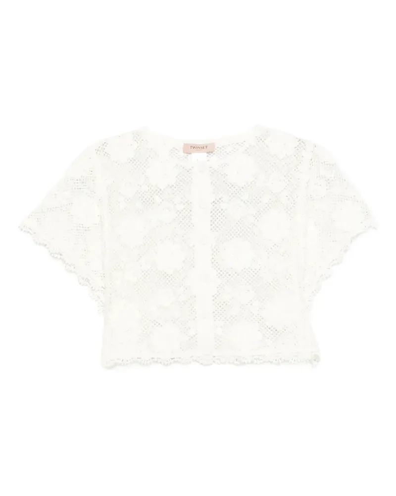 Twin-Set Gehäkeltes Oberteil - Weiß Weiß