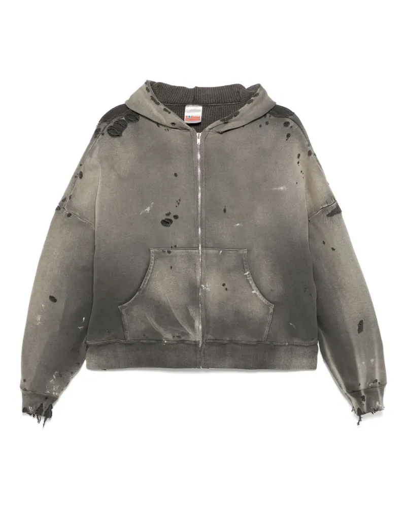 SAINT MXXXXXX Hoodie im Distressed-Look - Braun Braun