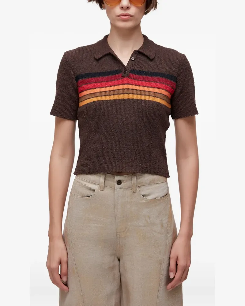 Osklen Poloshirt mit Streifen - Braun Braun