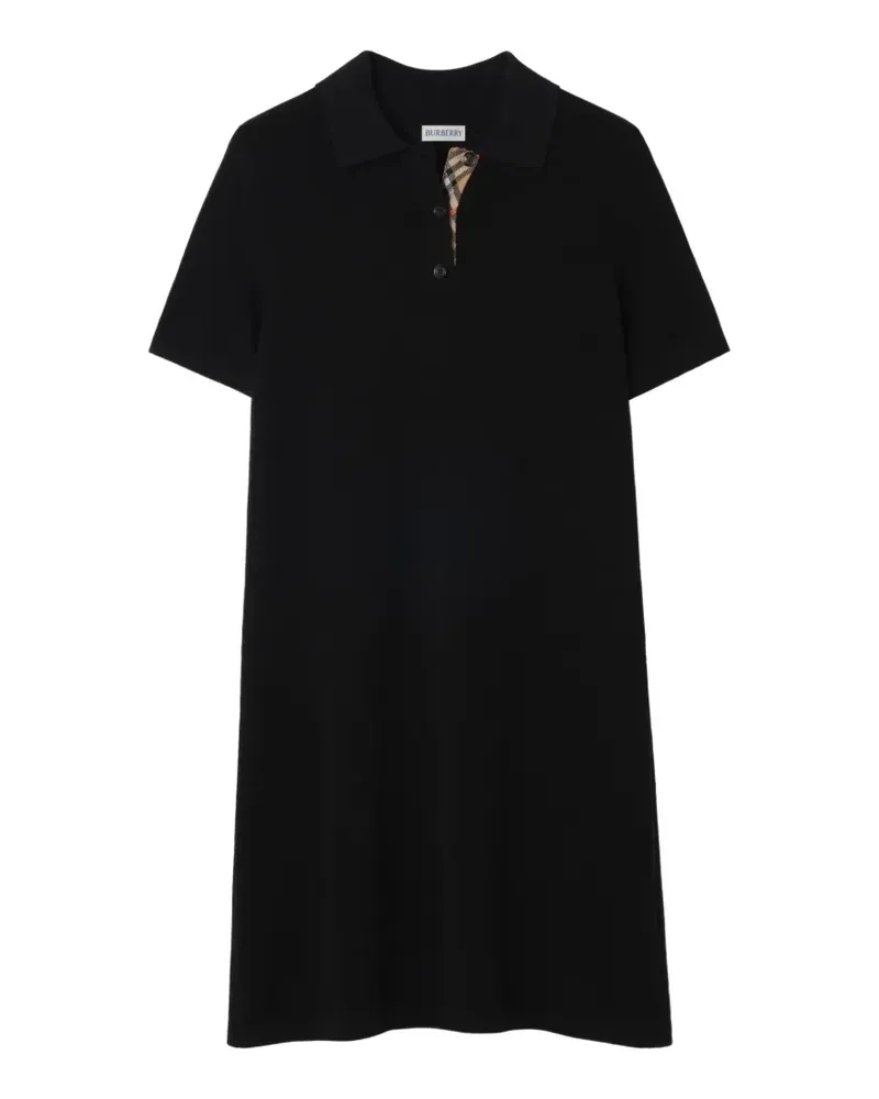 Burberry Polo-Hemdkleid aus Wolle - Schwarz Schwarz