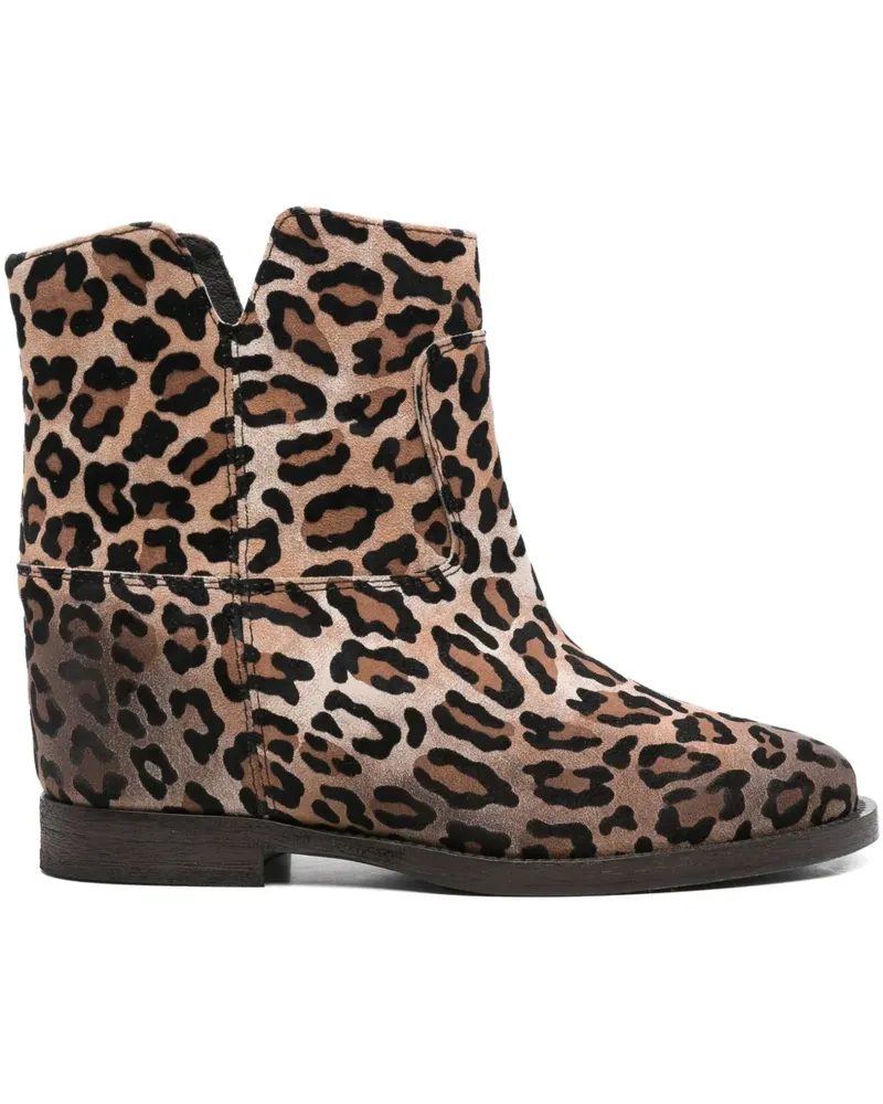 Via Roma 15 Stiefeletten mit Leoparden-Print - Braun Braun