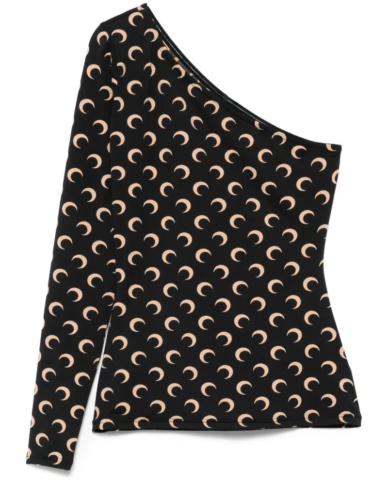 Marine Serre Asymmetrisches Crescent Moon Top - Schwarz Schwarz
