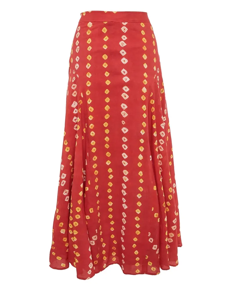 Ralph Lauren Pre-owned Maxirock mit Batik-Print - Rot Rot