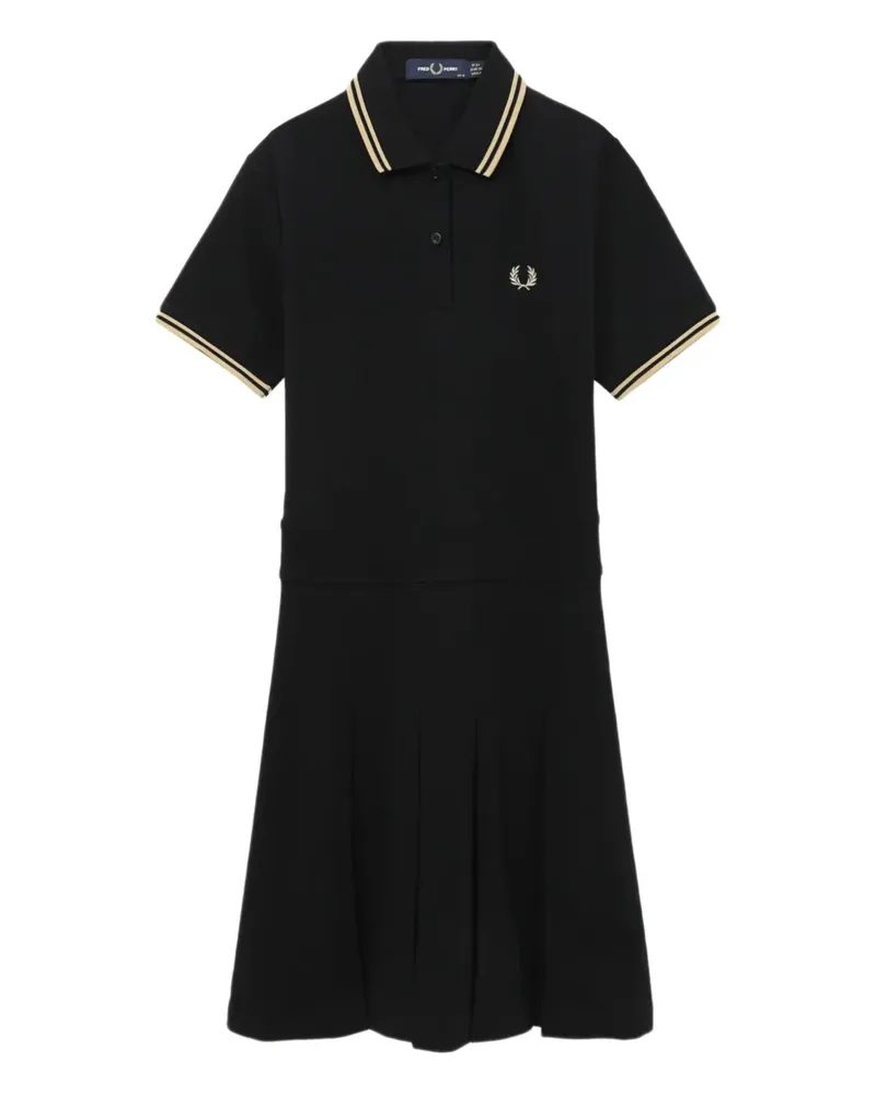 Fred Perry Polo-Minikleid mit Falten - Schwarz Schwarz
