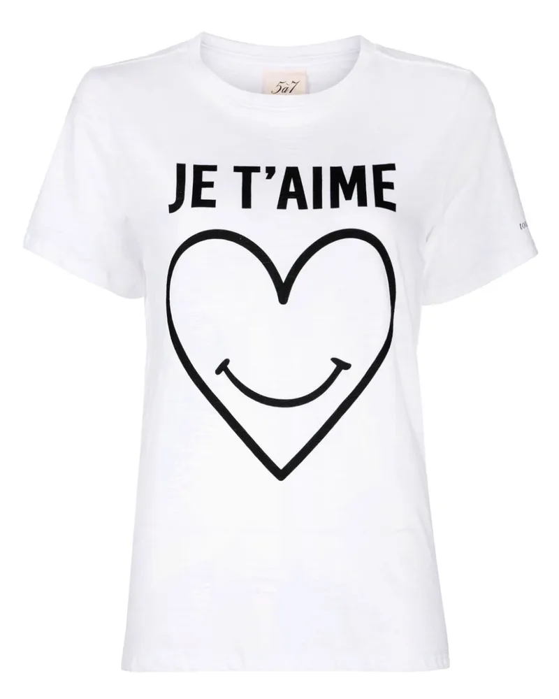 Cinq à Sept Smiling Heart T-Shirt - Weiß Weiß