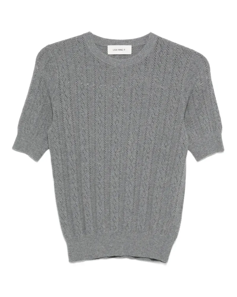 Lisa Yang Kurzärmeliger Nika Pullover - Grau Grau