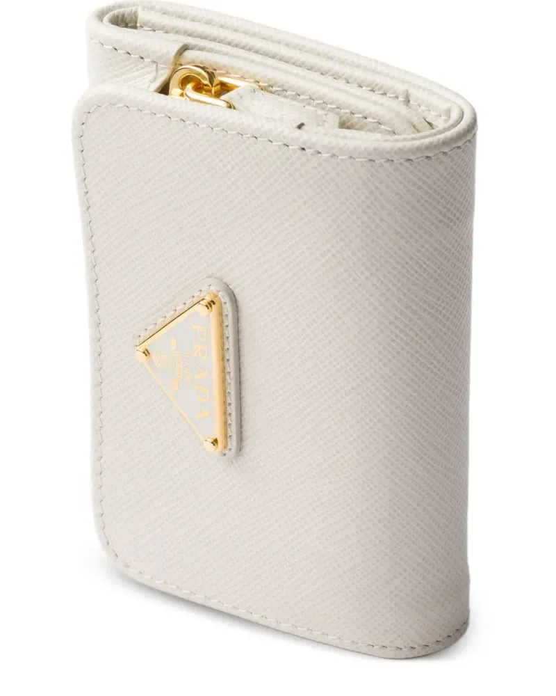 Prada Kleines Portemonnaie aus Saffiano-Leder - Weiß Weiß