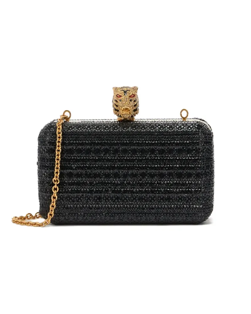 Roberto Cavalli Box-Clutch mit Perlen - Schwarz Schwarz