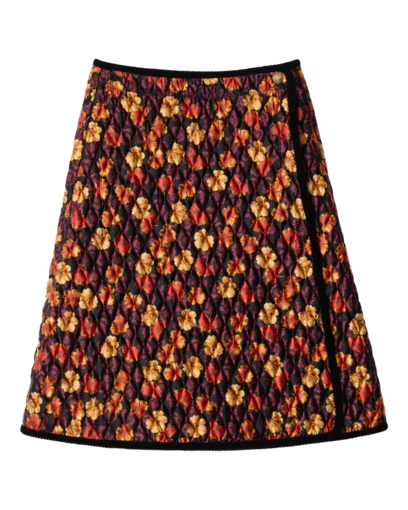 Burberry Rock mit Blumen-Print - Schwarz Schwarz