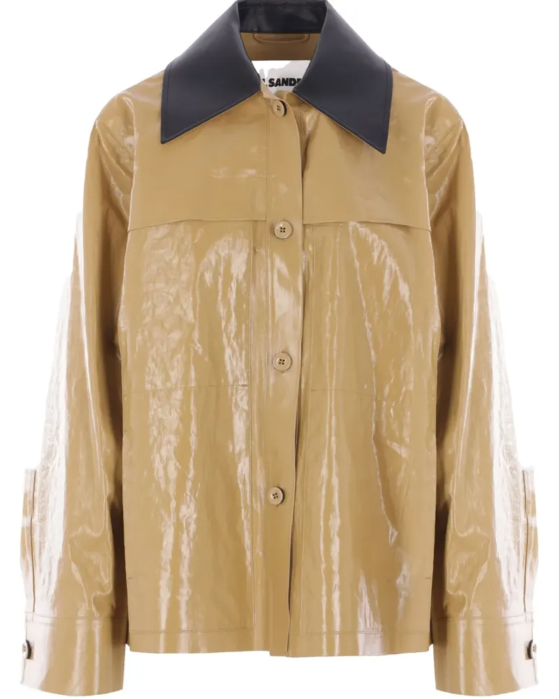 Jil Sander Beschichtete Leinenjacke - Braun Braun