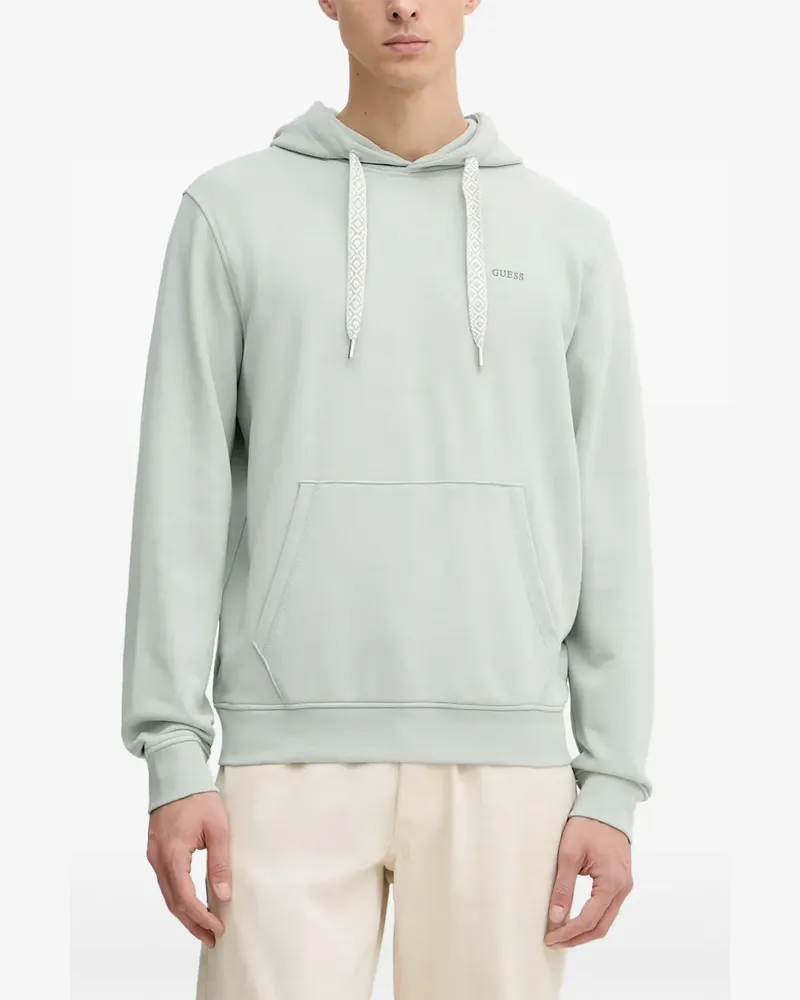 Guess logo-embroidered drawstring hoodie - Grün Grün