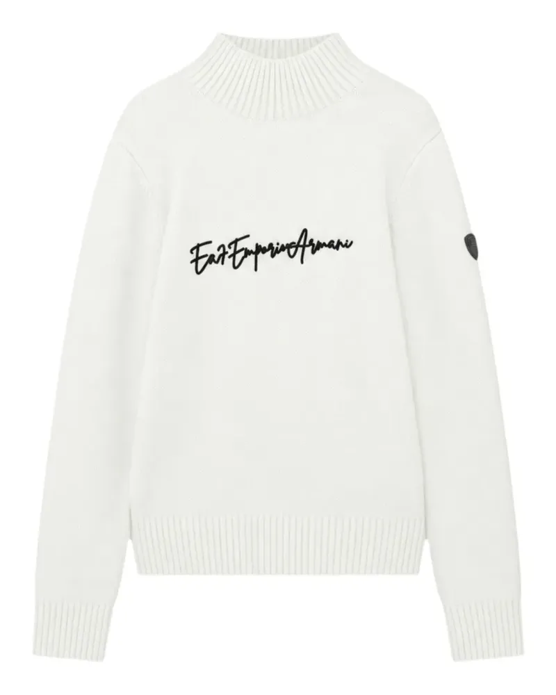 EA7 Pullover mit Logo-Stickerei - Weiß Weiß