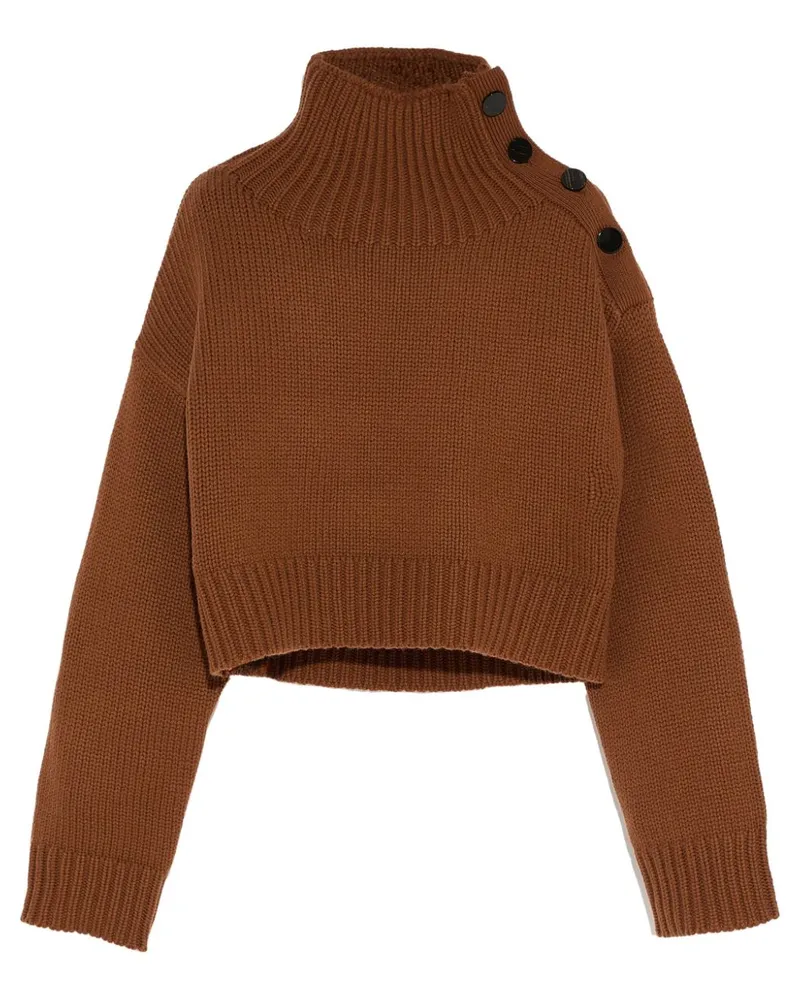 Yves Salomon Gestrickter Cropped-Pullover - Braun Braun