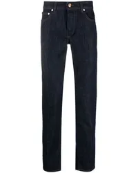 BARBA Schmale Tapered-Jeans mit halbhohem Bund Blau