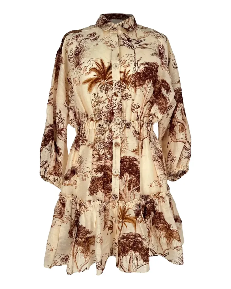 Sandro printed shirt dress - Nude Nude
