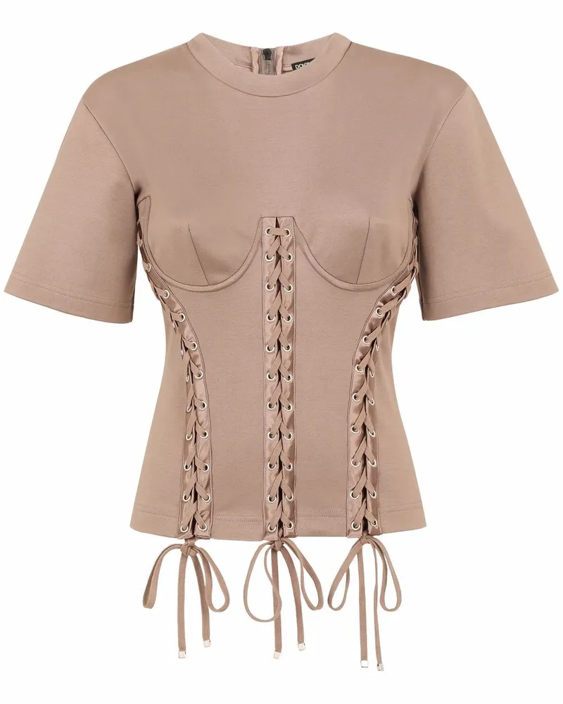 Dolce & Gabbana T-Shirt mit Ösendetail - Nude Nude