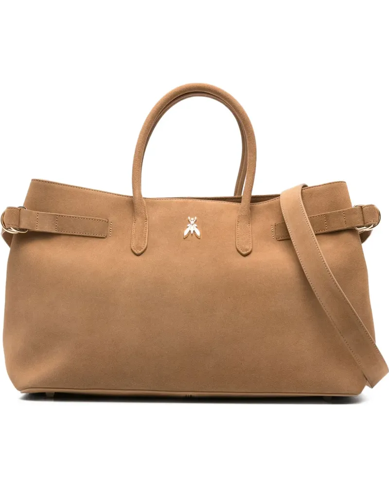 Patrizia Pepe New Business Tote Bag aus Wildleder - Nude Nude