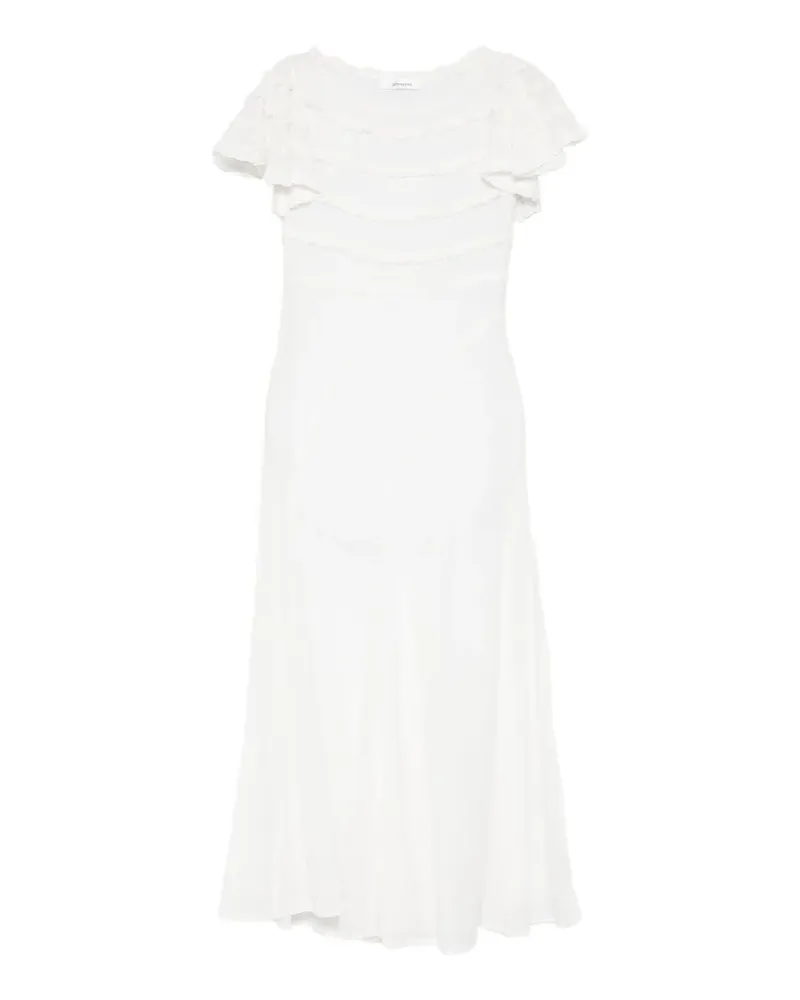 GIMAGUAS Mary ruffled midi dress - Weiß Weiß