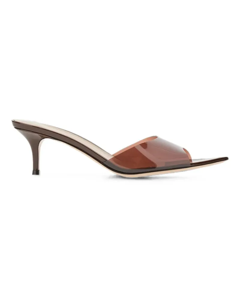 Gianvito Rossi Elle Pantoletten mit transparentem Riemen - Braun Braun