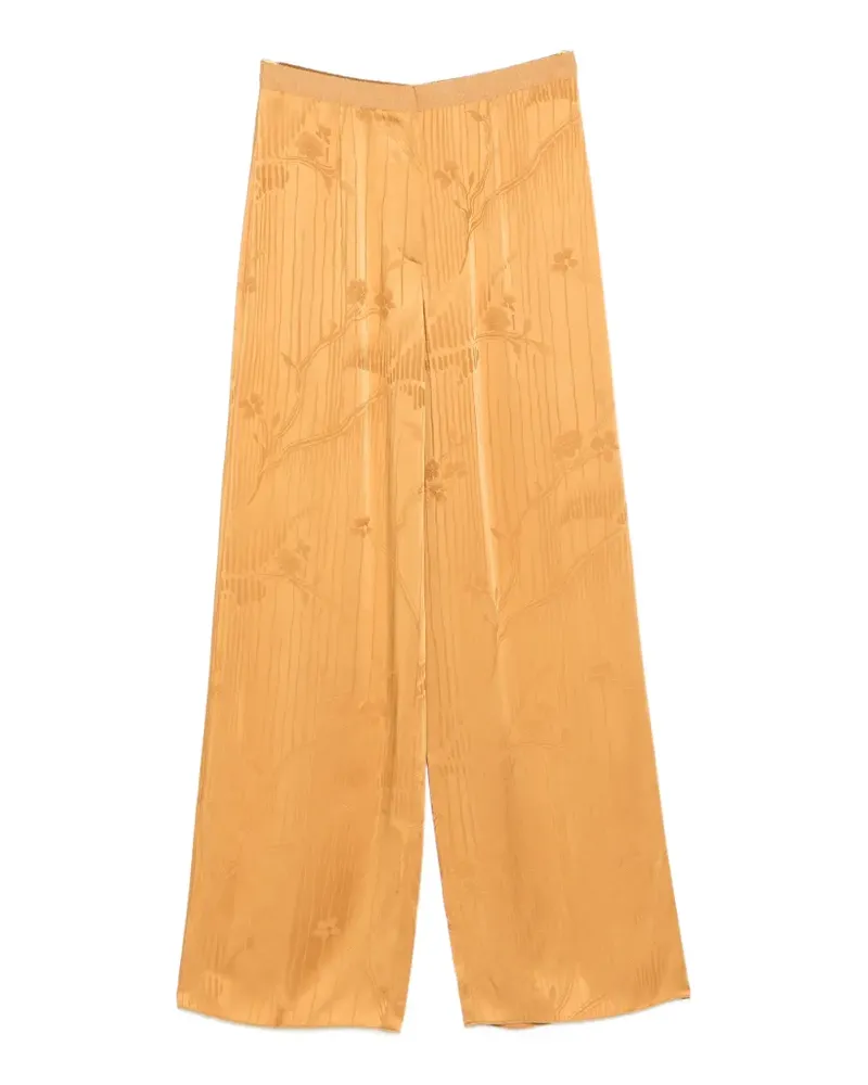 forte_forte Jacquard-Hose mit Blumenmuster - Gelb Gelb