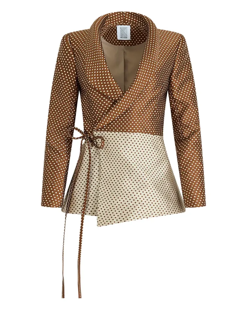 Rosie Assoulin Gewickelter Rapt Attention Blazer mit Polka Dots - Braun Braun