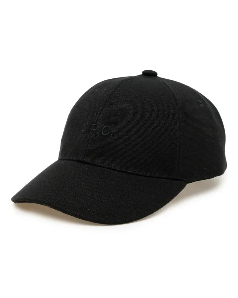 A.P.C. Baseballkappe mit Logo-Stickerei - Schwarz Schwarz