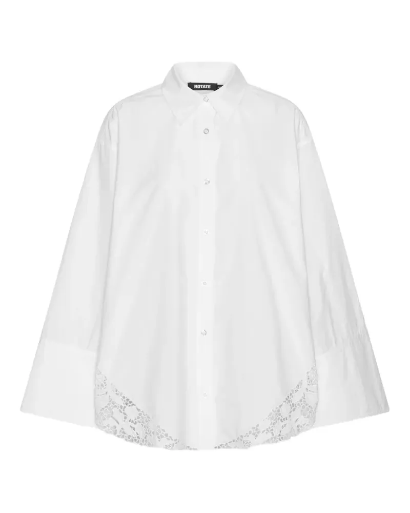 ROTATE Birger Christensen Spitzenhemd im Oversized-Look - Weiß Weiß