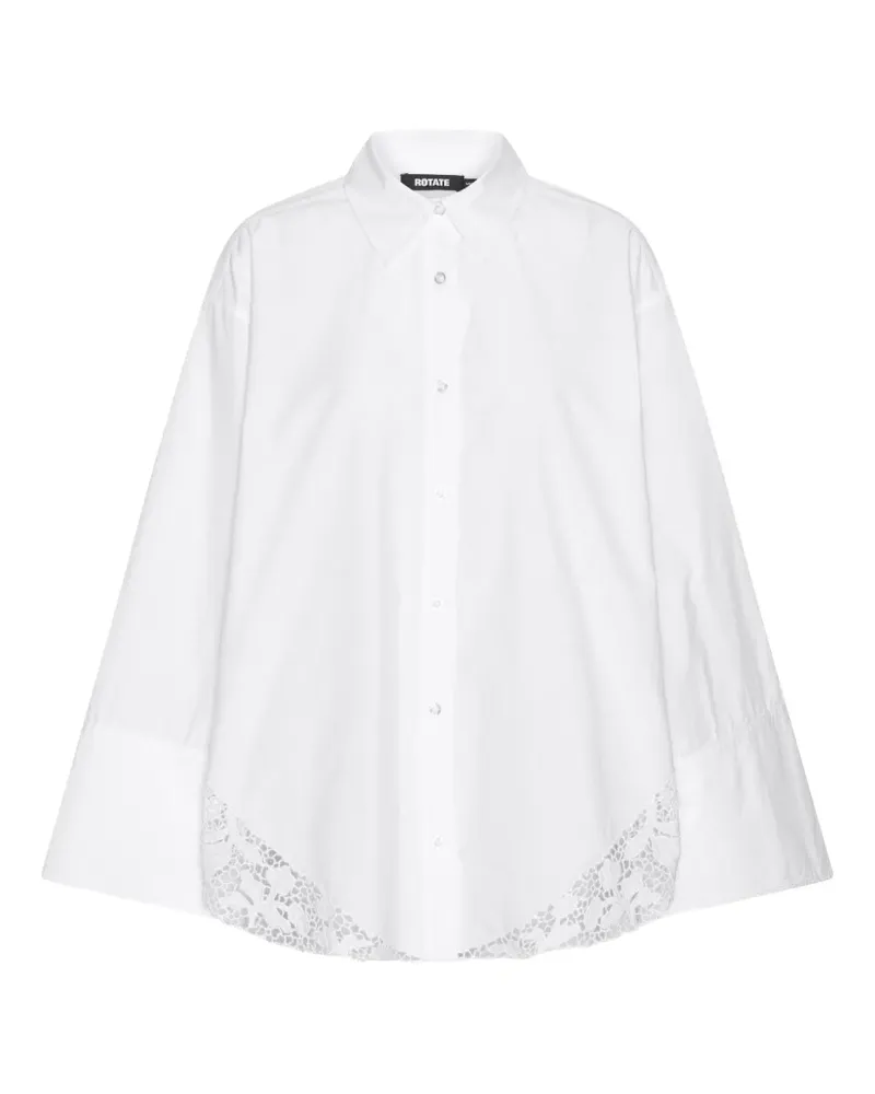 ROTATE Birger Christensen Spitzenhemd im Oversized-Look - Weiß Weiß