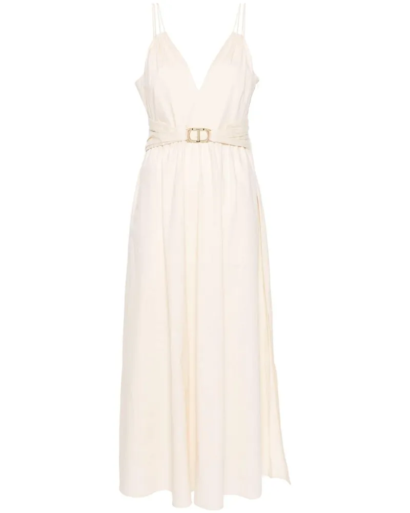 Twin-Set Maxikleid mit Gürtel - Nude Nude