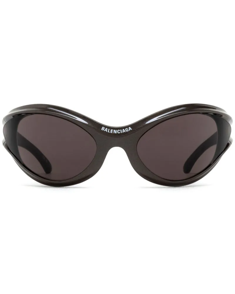 Balenciaga Dynamo Wrap Sonnenbrille mit Oversized-Gestell - Grau Grau