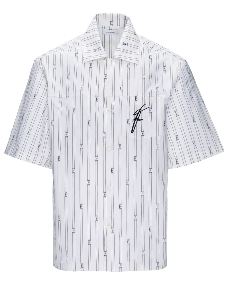 Ferragamo Hemd mit Logo-Print - Weiß Weiß