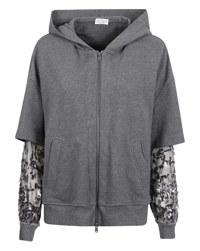 Brunello Cucinelli sequin-embellished hoodie - Grau Grau