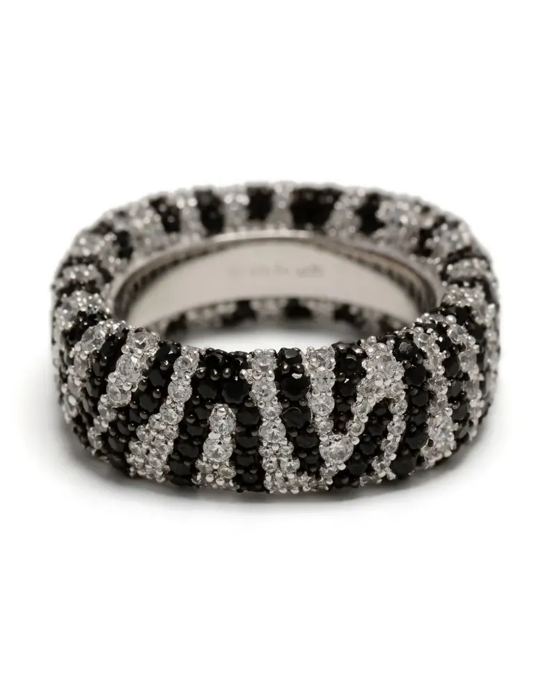 APM Monaco x Charles Leclerc Chunky Zebra Ring - Silber Silber