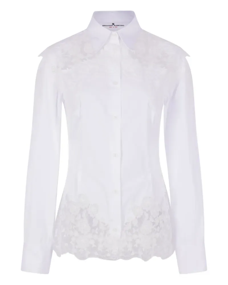 Ermanno Scervino lace-detail shirt - Weiß Weiß