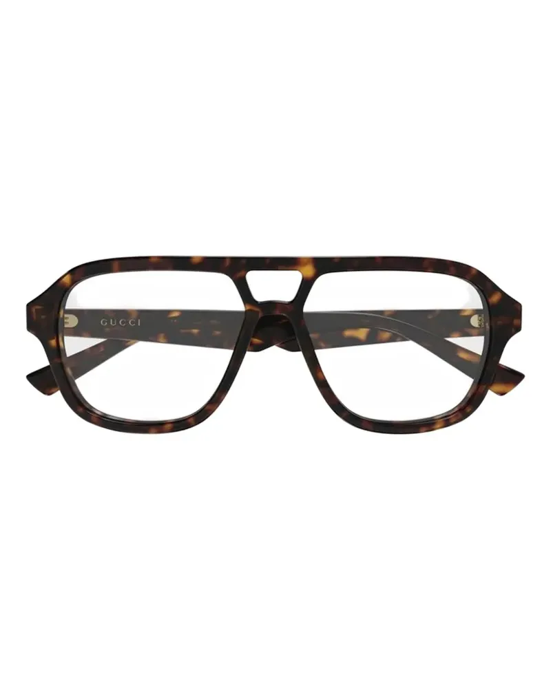 Gucci Pilotenbrille in Schildpattoptik - Braun Braun