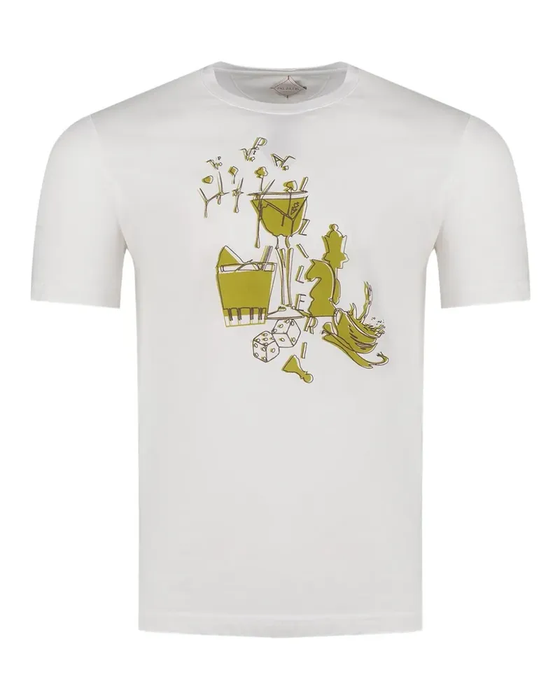 Pal Zileri T-Shirt mit grafischem Print - Weiß Weiß