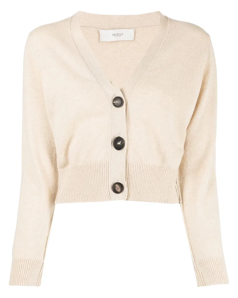 Pringle of Scotland Cropped-Cardigan mit Knöpfen - Braun Braun