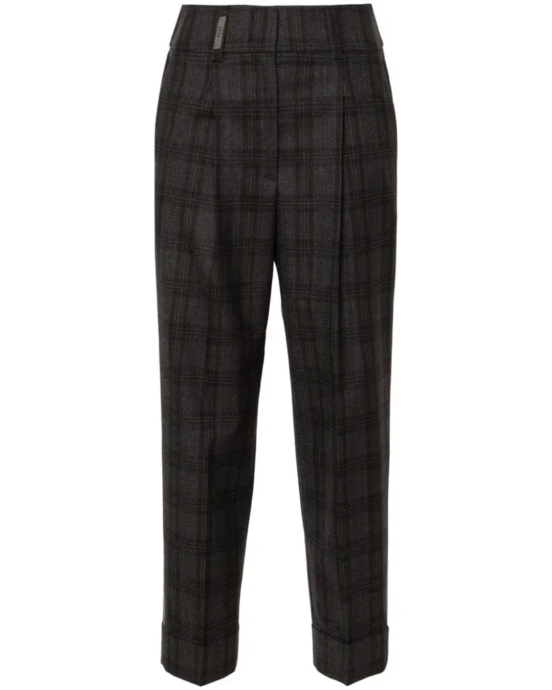 Peserico Cropped-Hose aus Wolle - Braun Braun