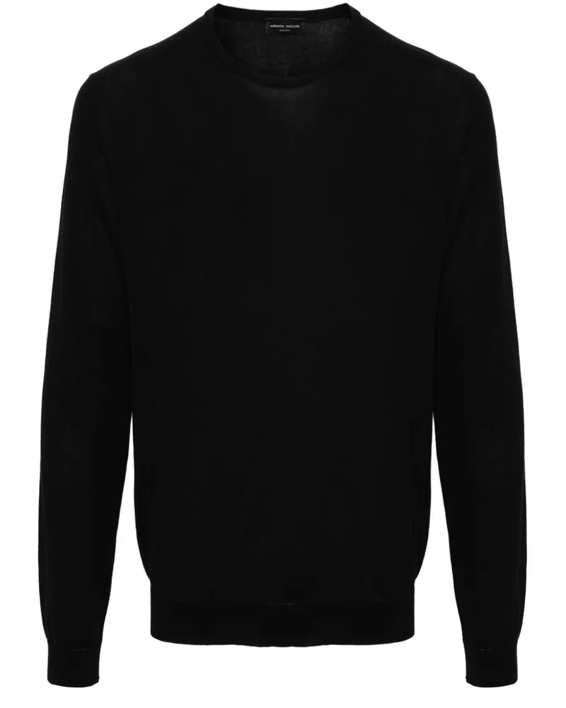 Roberto Collina Fein gestrickter Pullover - Schwarz Schwarz