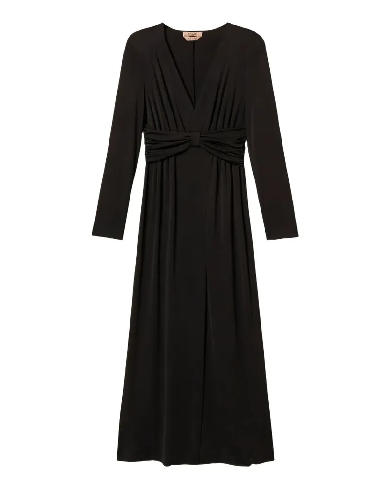 Twin-Set Langes Kleid mit Drapierung - Schwarz Schwarz