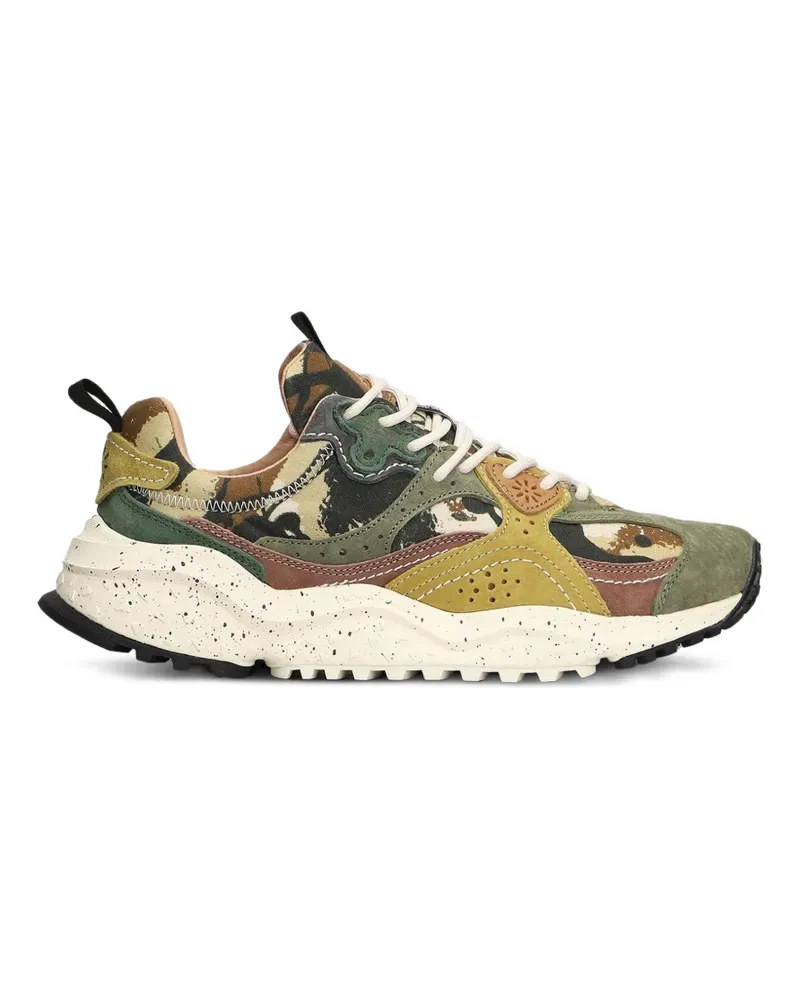 Flower MOUNTAIN Wave camouflage-print panelled sneakers - Grün Grün