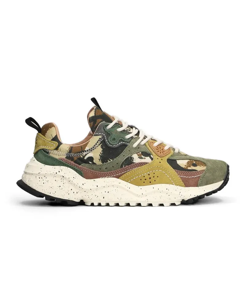 Flower MOUNTAIN Wave camouflage-print panelled sneakers - Grün Grün