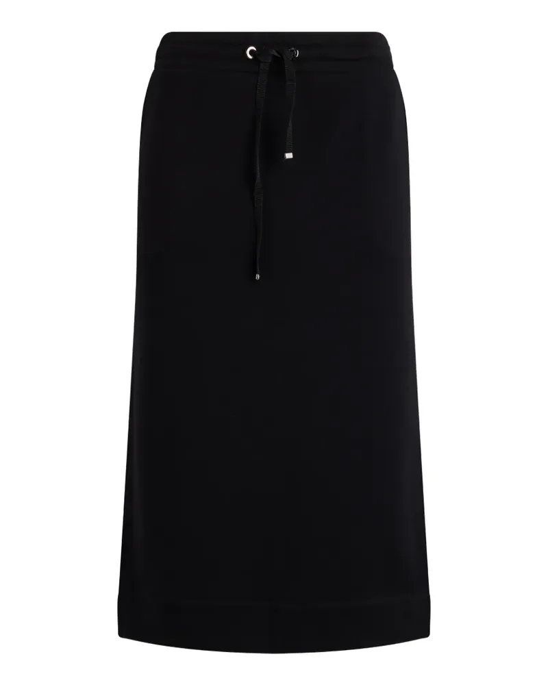 MOORER Menciasth drawstring-waist slit midi skirt - Schwarz Schwarz