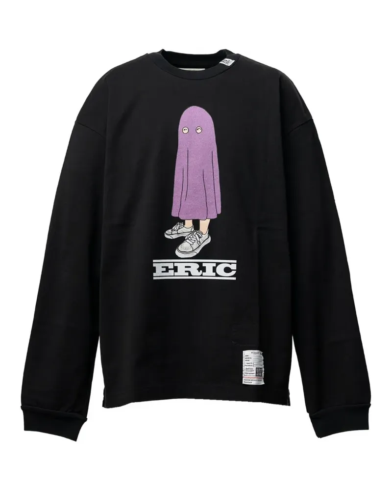 MIHARAYASUHIRO Langarmshirt mit grafischem Print - Schwarz Schwarz
