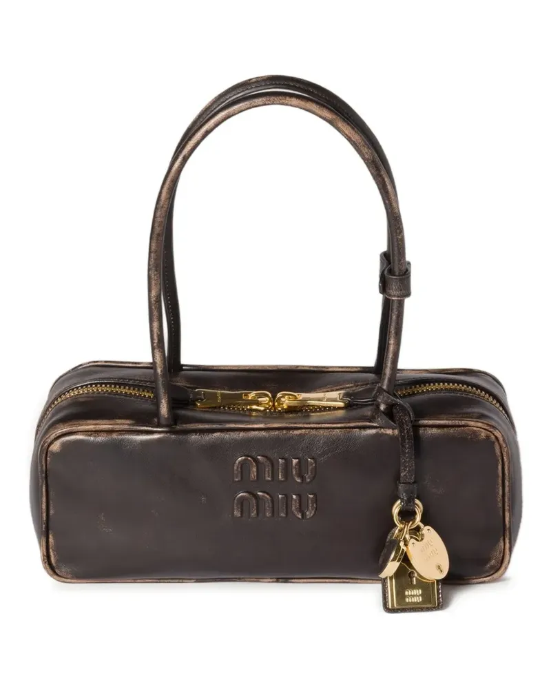 Miu Miu Beau Tote Bag mit Logo-Prägung - Braun Braun
