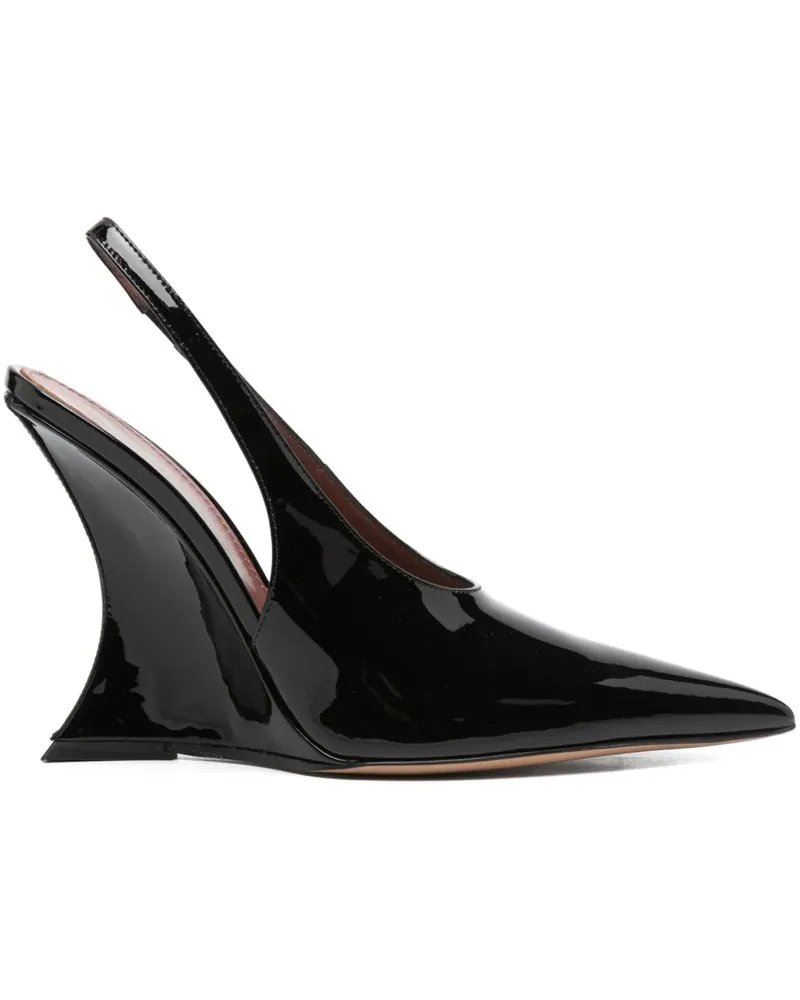Paris Texas Slingback-Pumps mit Wedge-Absatz 105mm - Schwarz Schwarz
